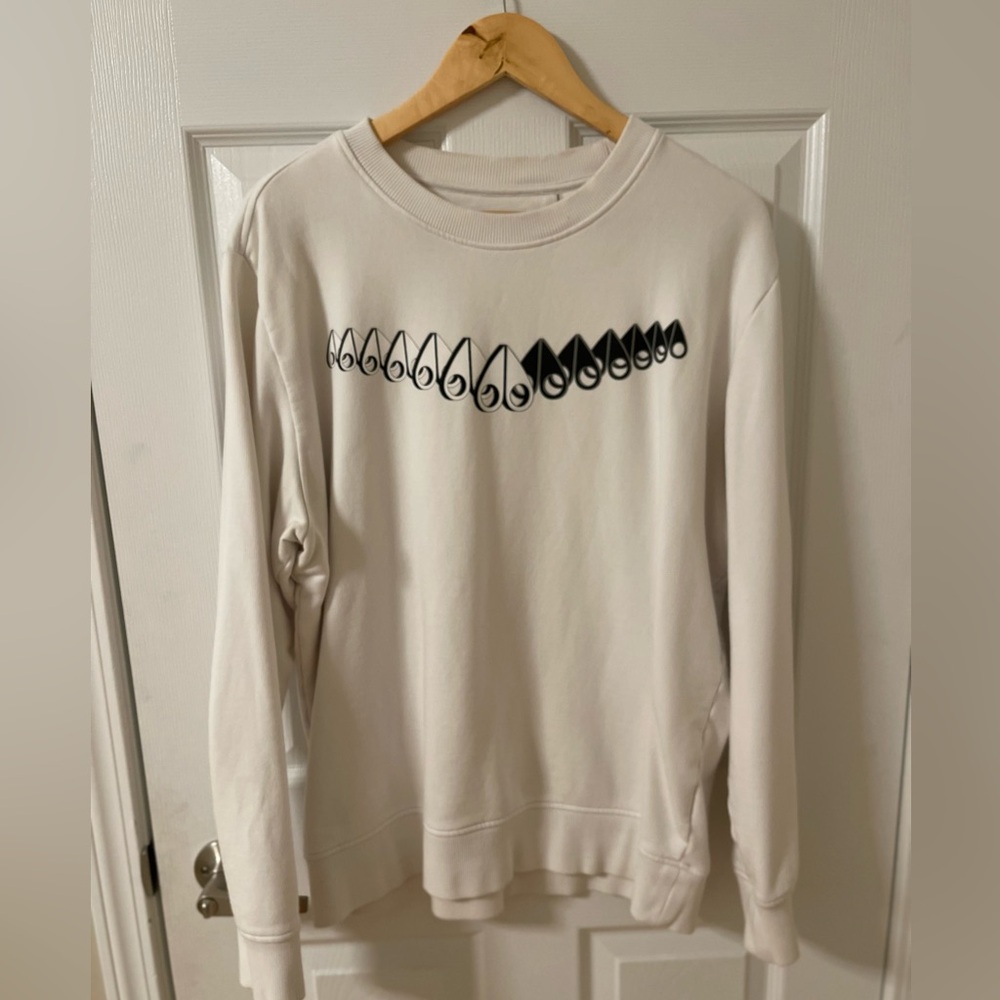 Moose Knuckles Cream and Black Crewneck Sweater